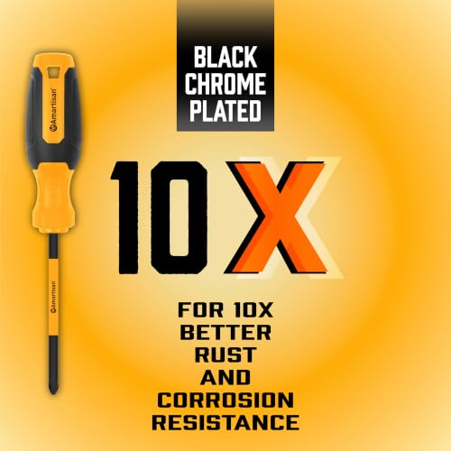 Image of Amartisan 12-Piece Magnetic Screwdrivers Set, 5 Phillips and 5 Slotted Tips Professional Cushion Grip Screwdriver Set (2pcs Portable Multifunction Key Mini Screwdriver)