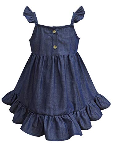 Image of A.T.U.N Girl's Denim Empire Waist Knee-Length Casual Dress