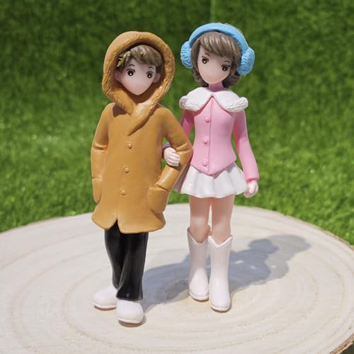 Image of Miniature Romantic Couple Figurine for Garden Decor Dollhouse Accessories Fairy Garden Landscape Decoration Resin Mini Showpiece for Gifting