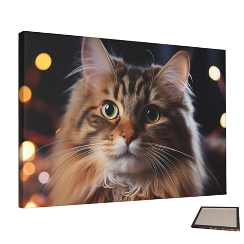 Peinture murale chat sur toile déco salon chambre sans cadre HCLYvexiria