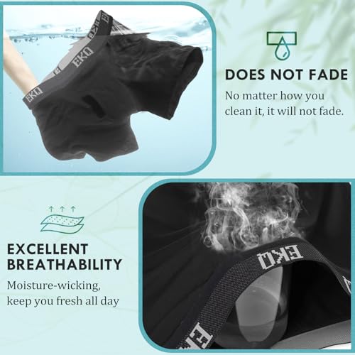 Image of Mens Underwear Breathable Boxer Briefs 7 Pack Bamboo Rayon Boxers for Men Soft Stretchy Men's Underwear with Fly