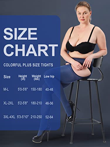 Image of HONENNA Plus Size Suspender Tights for Women, Semi Opaque Sexy Garter Belt Nylons Mock Thigh High stockings