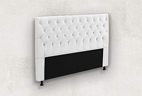 Cabeceira Cama Box Casal Queen 160cm Cristal Corino Branco - JS Móveis