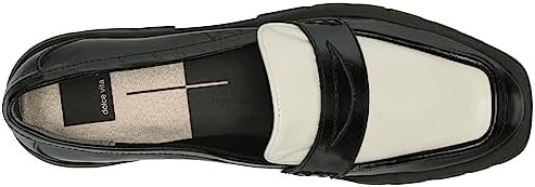 Dolce Vita Women's Elias Loafer Flat, Black/White Crinkle Patent, 5 | Image 4