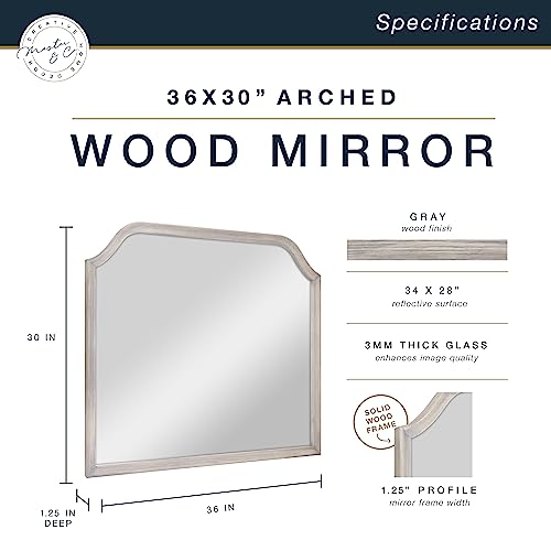 Image of MCS Master & Co. Arched Wall Mirror, 36x30, Gray Woodgrain
