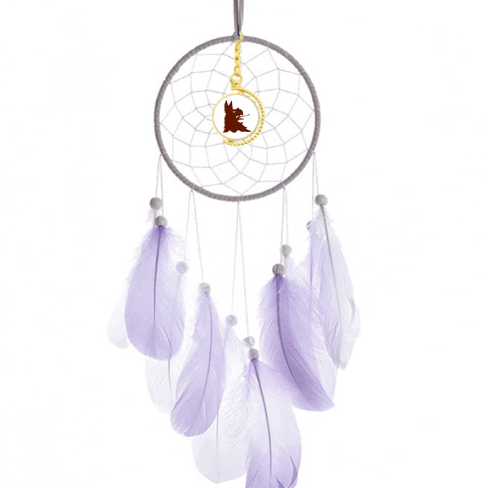 no/no Divine Animals Fierce Ears Dream Catcher Wall Hanging Feather Decor