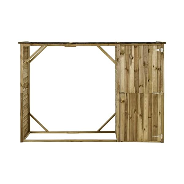 Leepesx Geräteschuppen mit Unterstand, Gerätehaus, Gartenhütte, Fahrradgarage, Gartenschuppen, Gartenhã¤User… – Bild 3