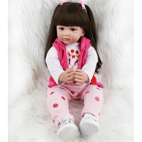Muñeca Reborn para Niñas 24 Pulgadas con Accesorios miniatura 3