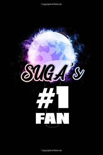 Suga's #1 Fan: BTS Glowing Lightstick 120 Page 6 x 9" Lined Notebook Kpop Fandom Merch Journal Book (BTS Member #1 Fan Glowing Lightstick Notebooks)