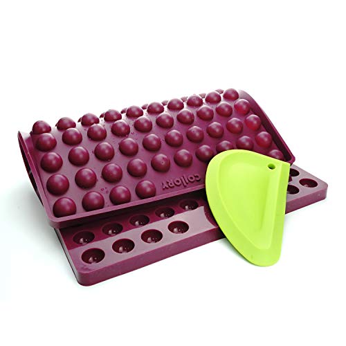 Collory® Große Halbkugel (2cm) Silikon Backmatte und Teigschaber Set, DIY Hundekekse, Pralinen und Bonbon, Alternative zu Backpapier, Antihaftend, Lebensmittelecht & BPA-frei