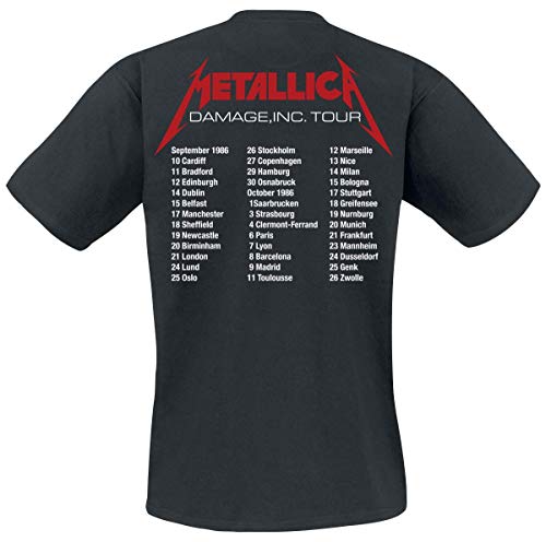 llica Master of Puppets Tシャツ Metallica - Master of Puppets Tour Europe 86 Tişört, Siyah (Siyah