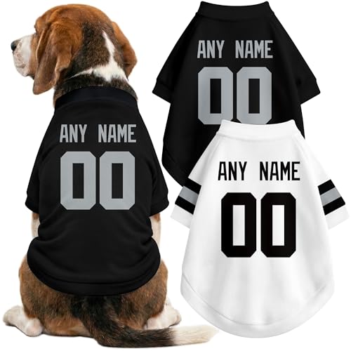 Image of Las Vegas Dog Clothes Jersey Style Personalized Pet T Shirt with Custom Name Number for Small Medium Large Dogs