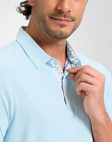 Image of Obla Mens Golf Shirt Short Sleeve Dry Fit Moisture Wicking Performance Athletic Casual Work Collared Polo Shirts for Men
