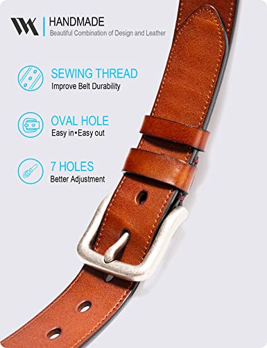 Image of WOLFANT Full Grain Leather Belt for Men,1.5 inch Italian Real Solid Leather | All-Day Comfy Durable Leather Belt for Casual, Work and Daily Wear