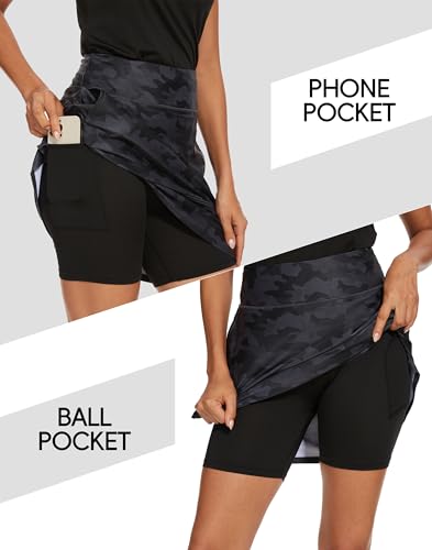 Image of M MOTEEPI Modest Knee Length Skorts Skirts for Women Tennis Athletic Golf Skort with Pockets UV Protection High Waist