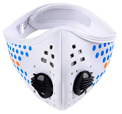 Staubmaske Atemmaske Mundschutz Mundmaske 5-lagigem Filter Waschbar Staub Schutz Maske Ersatzfiltern Anti Pollen Allergie Mit Ventil Motorrad Radsport Outdoor aktivitäten 4sold (Peas White)