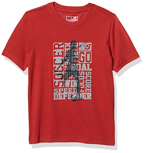 New Balance Kids Boys' Little Short Sleeve Graphic Tee, Tempo red, 5