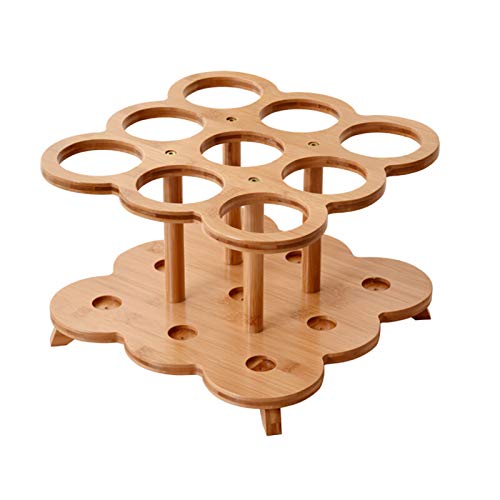 Soporte para botellas de vino de bambú estilo moderno miniatura 1