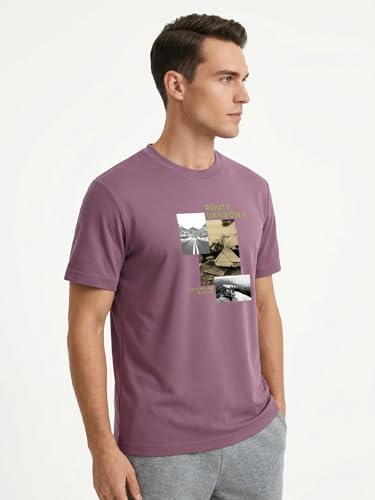 Image of Nobero 100% Cotton T Shirts for Men Stylish | Regular Fit | Graphic Printed T Shirts for Men 180 GSM Combed Cotton | Round Neck Half Sleeve