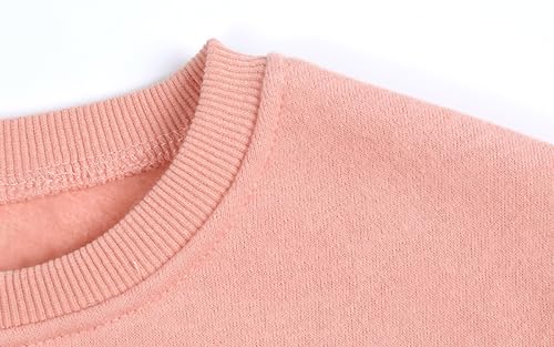 Mud Kingdom Girls Boys Fleece Sweatshirt Pullover Solid Color brushed Crewneck3