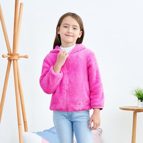 Image of Toddler Girls Boys Fleece Hoody Jacket Zip Up Teddy Coat Warm Winter Outwear