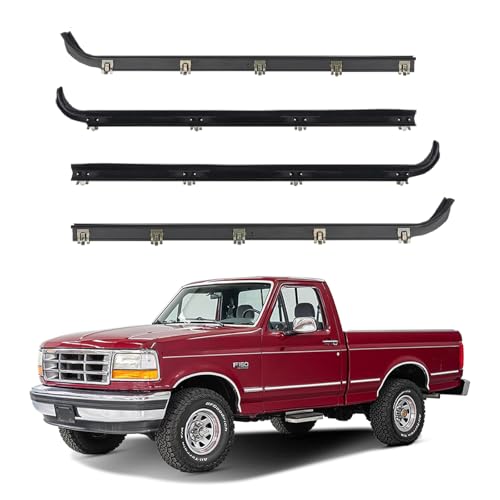 ItranMc Window Molding Sweep Felt Trim Seal for Ford F150 F250 F350 Bronco 1987-1997 Front Inner & Outer Door Window Weatherstrip Kit Replace#E7TZ1521452A E7TZ1521453A F2TZ1521457A F2TZ1521456A