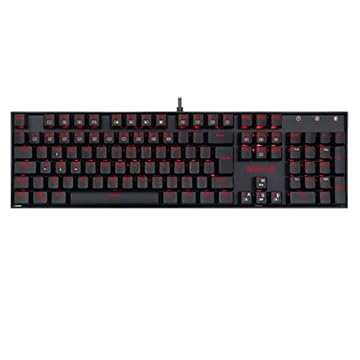 Teclado Mecânico Gamer Redragon Mitra Single Color LED Vermelho Switch Azul