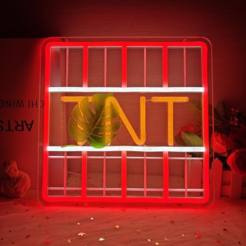 Image of Game Neon Sign TNT Block Led Signs Dimmable Gamer Neon Signs for Wall Decor Gaming Light Up Sign for Men Teens Boys Gamer Room Gifts