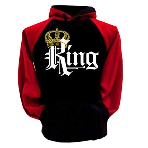Parmatchande tröja King Queen Pullover Hoodie Dam Herr Alla hjärtans dag Partner Gåvor Rundhalsad tröja Sportkläder