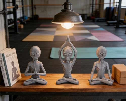 Figuras decorativas Yoga Alien set de 3 poses miniatura 3