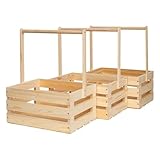 3 Pieces Wooden Baby Shower Crates ,Natural Pine wood Baby Gift Crates,Storage Crates For Organizer.(3)