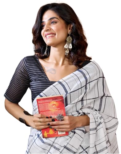 Image of SIRIL Women's Printed Chanderi Cotton One Minute Ready to Wear Saree with Unstitched Blouse Piece