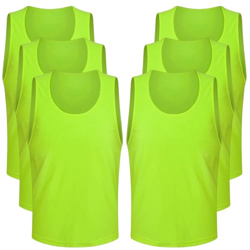 6 Stück Fußball Trainingsweste, Basketball Trainingsleibchen, Fußball Leibchen für Erwachsene, Sports Mesh Bibs, Sport Trikot Leibche, Leibchen Mesh Weste für Herren Damen, XL