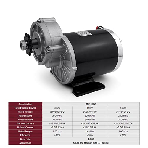 L-faster 24V36V48V 450W Electric Tricycle Conversion Kit Electric Trike Gear Motor Electric Rickshaw Kit MY1020Z 450W Brushed Gear Motor (48V Pedal kit)