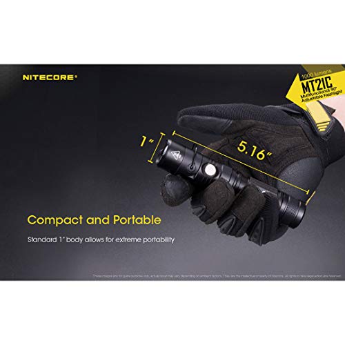 Image of Nitecore MT21C 1000 Lumen 90 Degree Tiltable Head Multifunction LED Flashlight with LumenTac Batteries for Work and Everyday Carry