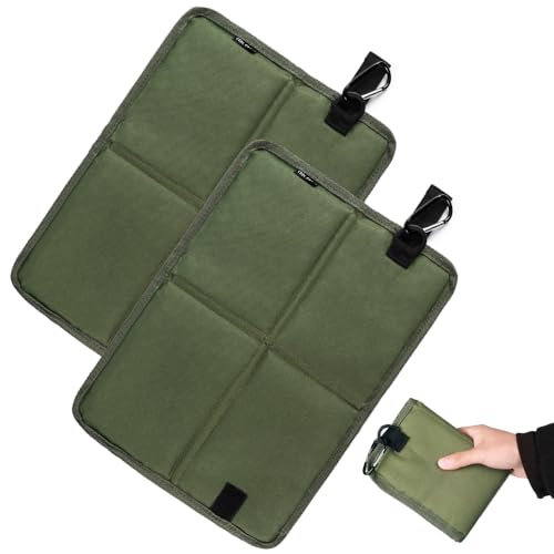 【最新式デザイン】Hankins アップデート 折り畳みクッション レジャーシート 超軽量 アウトドア 座布団 持ち運び 断熱防湿 携帯クッション 収納 公園 野球観戦 釣り 運動会 花見 通勤 旅行 水洗い可能 (グリーン 2枚入り)