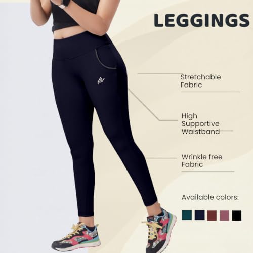 Image of Nexsus Appparels Stretchable Gym Pants for Workout : The Ultimate Yoga Pants | Gym Wear for Woman | Gym Tights for Women with Side Pockets | Available in Plus Size's