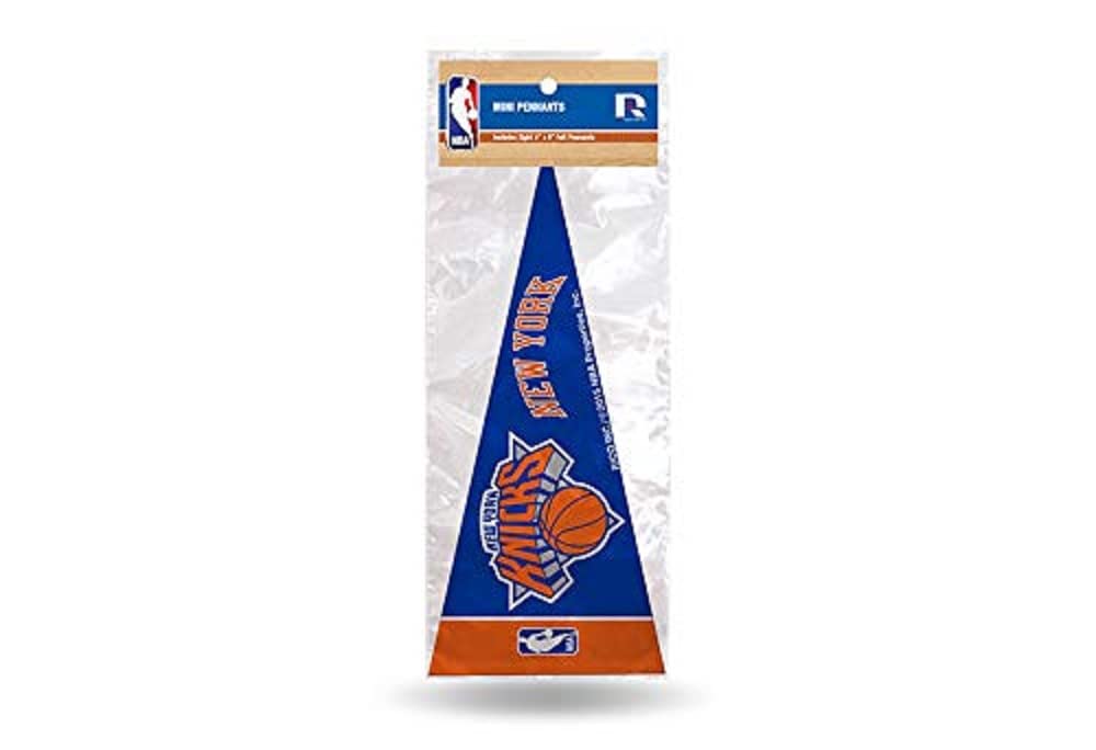 Rico Industries NBA New York Knicks 8-Piece 4-Inch by 9-Inch Classic Mini Pennant Décor Set
