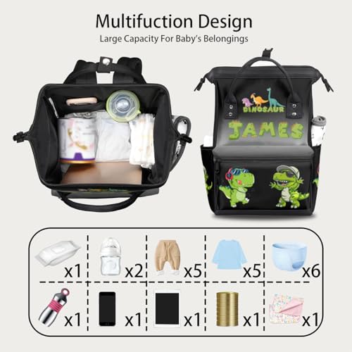 Image of Diaper-Bag-Backpack for Baby Customized Dinosaur Baby Bag as Gifts for New Dad Mom Nappy-Backpack for Newborn-Gifts
