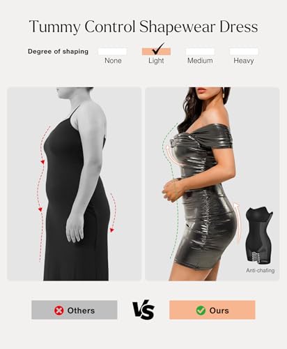 Popilush Homecoming Off Shoulder Shapewear Mini Dress for Women Black L - image 4