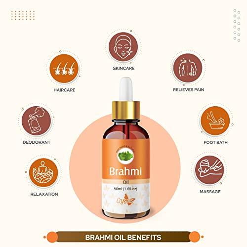 Image of Crysalis Brahmi Oil 30 ml (1.01 fl oz) - Herbal Botanical Oil for Haircare, Scalp Blends & DIY Cosmetic Formulations