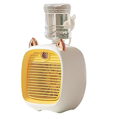 Agwuoetr Mini Aire Acondicionado de 1200MAh, Ventilador PortáTil de Escritorio, Humidificador, Purificador, 3 Velocidades, 2 Modos, Pulverizador, Ventilador de Mesa USB, Coche, Hogar, B