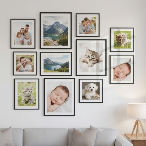 Image of kotart Photo Frame For Wall decoration | Wooden Frames For living room Office | Aesthetic Frames For Wall Decor Gifts | Photo frame for Home Decor Bedroom | Set of 11
