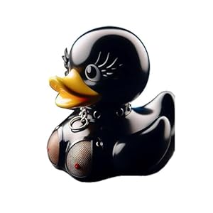 Goth Satanic Duck – Dark Resin Gothic Cyberpunk Duck, Novelty Rock & Maid Ducky Ornaments for Halloween Decor, Collectible Gothic Gifts