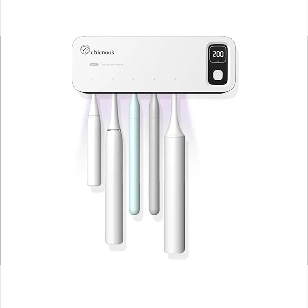 UV Toothbrush Holder, Sanitizer Cleaner Dryer, Wall Mounted with Rechargeable Battery