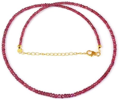 Earth Mined Natural Red Spinel Gemstone 3mm Beads 18" Strand Necklace For Women CHIK-NECK-83157