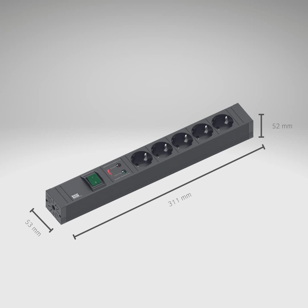 Bachmann Connect Line - Regleta 5xschukos+1int.Bipolar luminaria +protección sobretensión