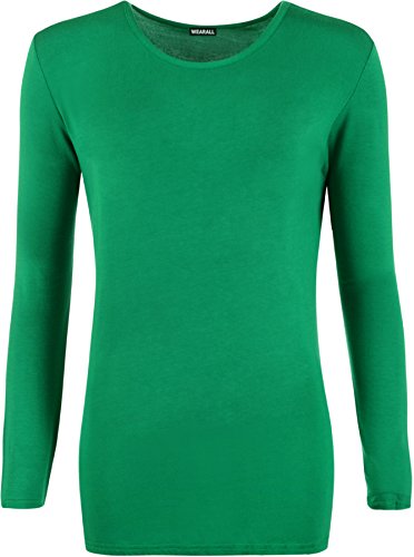 WearAll Damen Langarm-T-Shirt Oberteil Frauen Übergrößen,...
