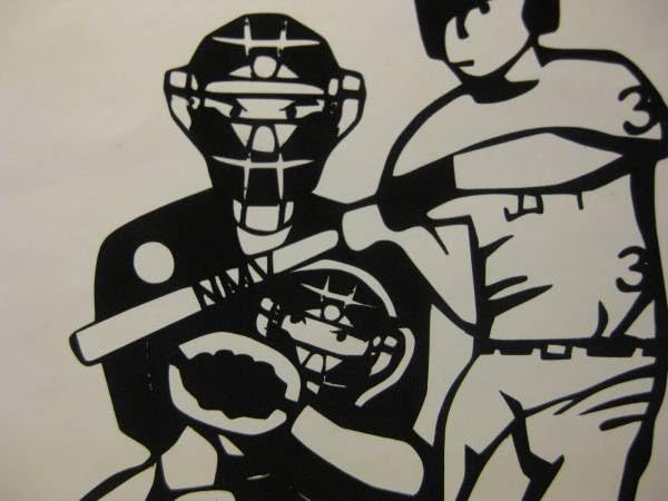 切り絵 野球選手 アート作品 HISASHI: 工房 北風