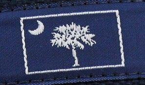 COUNTRY CLUB PREP South Carolina Leather Tab Belt in Navy on Navy Canvas2